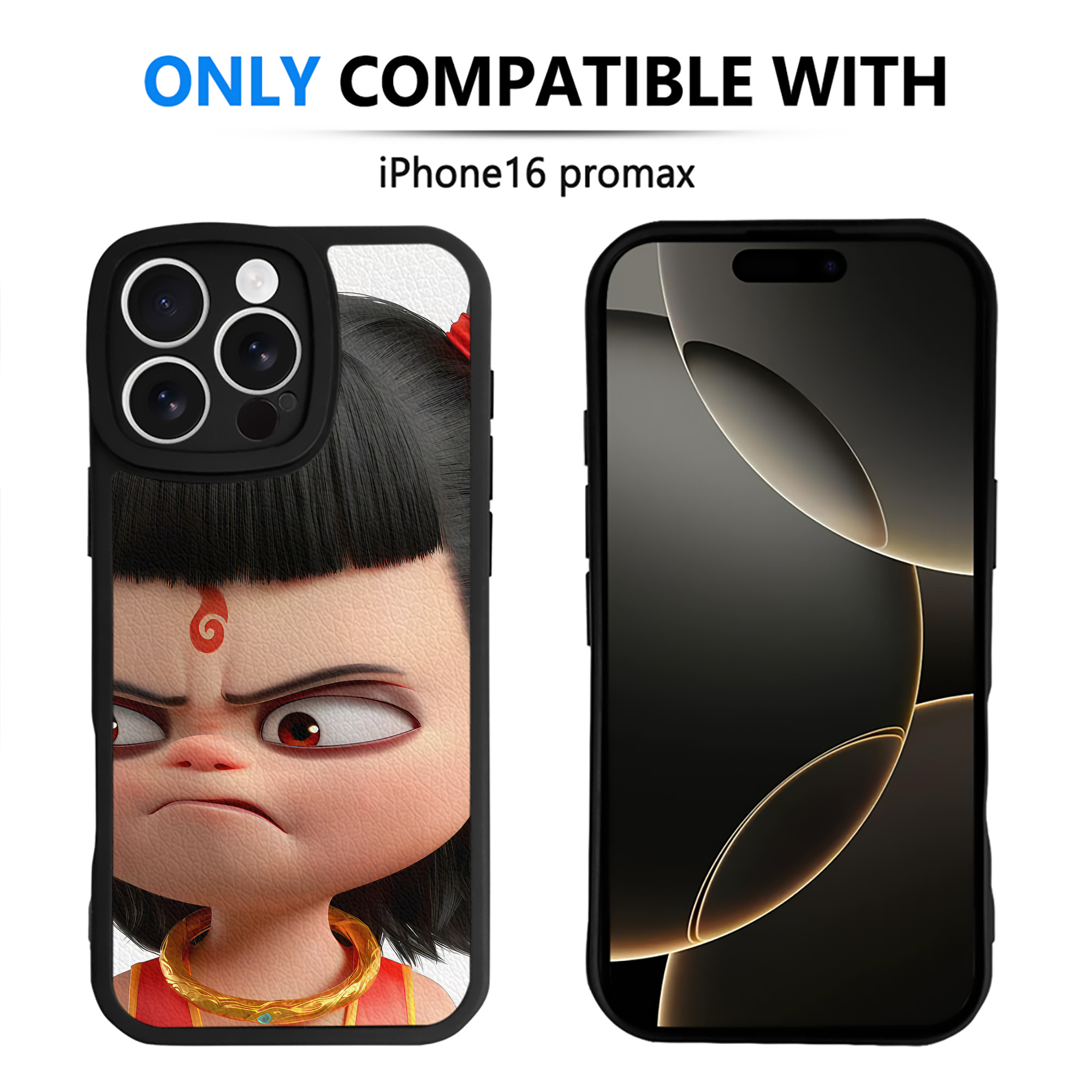 （画像用） Ne Zha 2 ナタ 魔童の大暴れ 【iPhone 16シリーズ対応】シリコンスマホケース（レザー調） 材質：シリコン